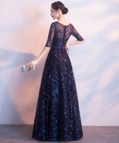 dark blue prom dress 0660-05