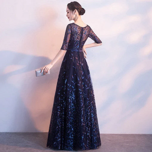 dark blue prom dress 0660-05