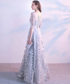 grey evening dress 0662-01