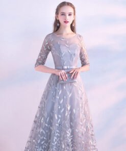 grey evening dress 0662-02