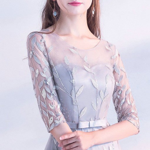 grey evening dress 0662-05
