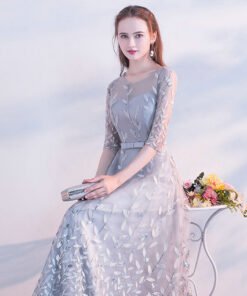 grey evening dress 0662-06