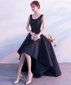 high low black cocktail dress 066302