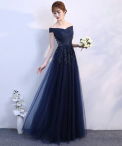 long prom dress blue 0665-02