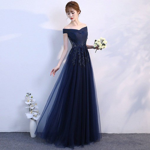 long prom dress blue 0665-02