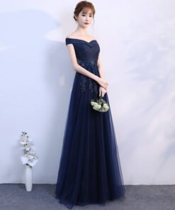 long prom dress blue 0665-04