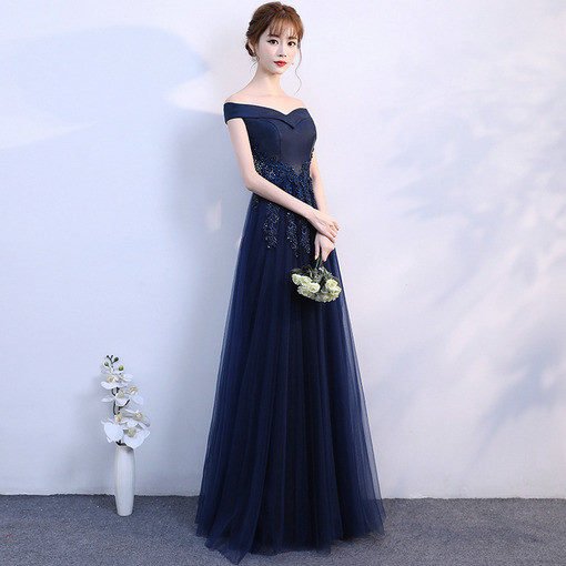 long prom dress blue 0665-04