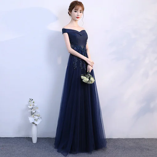 long prom dress blue 0665-04