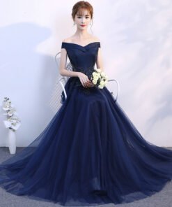 long prom dress blue 0665-05