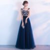 long prom dress dark blue 0666-03