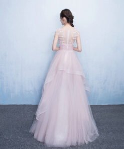 long prom dress pink 0667-03