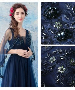 prom dress dark blue 0656-03