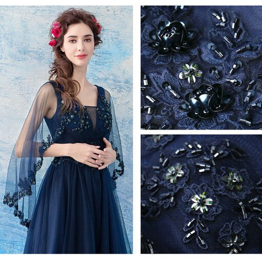 prom dress dark blue 0656-03