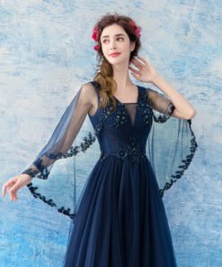 prom dress dark blue 0656-05