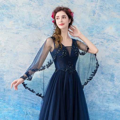 prom dress dark blue 0656-05