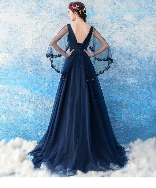 prom dress dark blue 0656-07