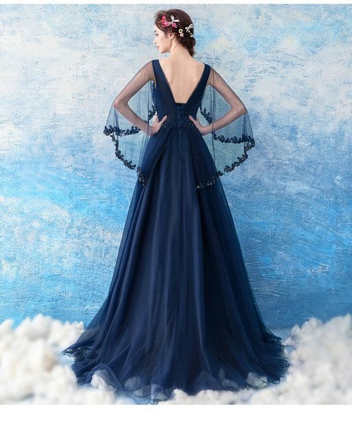 prom dress dark blue 0656-07