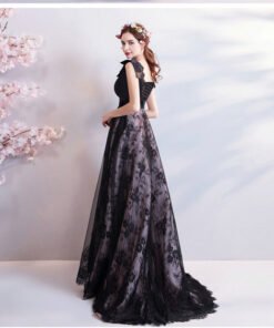 black evening dress plus size 0678-01