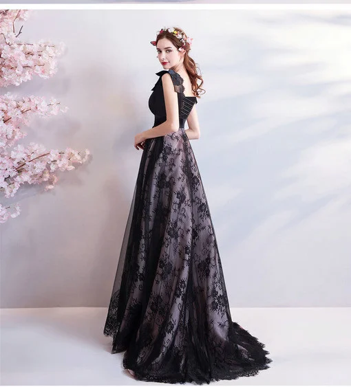 black evening dress plus size 0678-01
