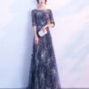 blue and gold prom dress 0705-02