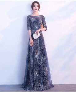 blue and gold prom dress 0705-02