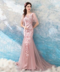Evening Dress Pink Mermaid Prom Dress Bridal Dress