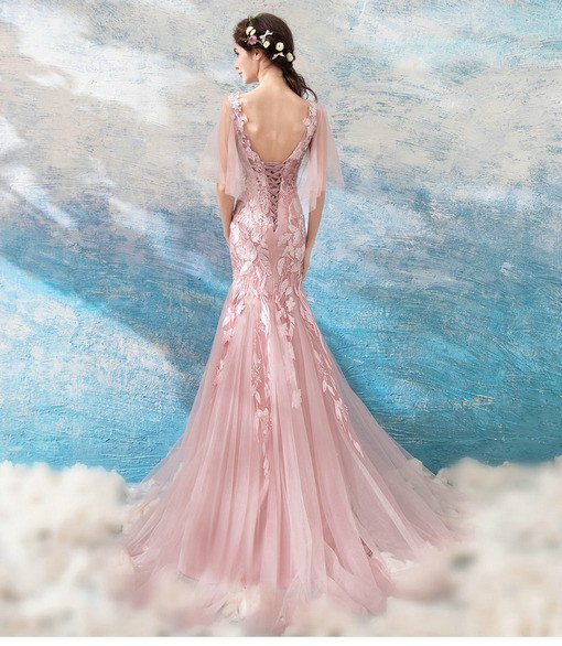 evening dress pink 0679-06
