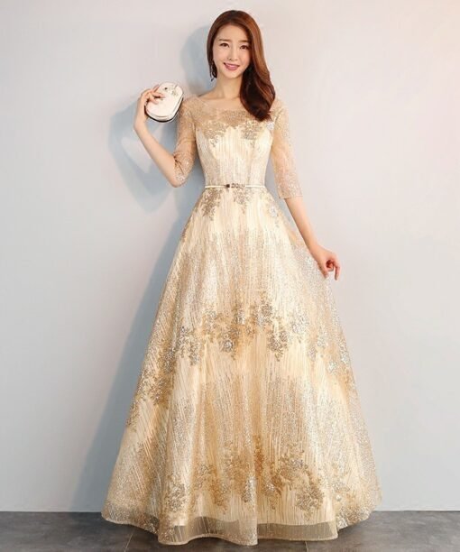 gold party dress 0699-02