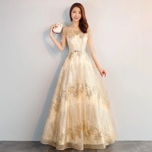 gold party dress 0699-02