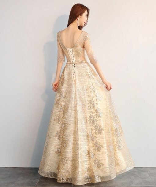 gold party dress 0699-04