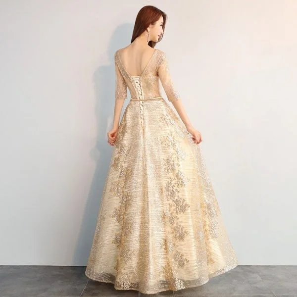 gold party dress 0699-04