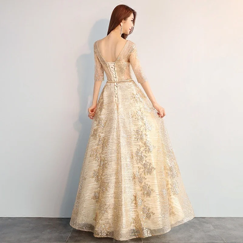 gold party dress 0699-04
