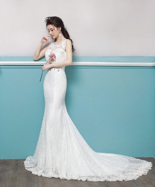 lace wedding dress mermaid 0687-01