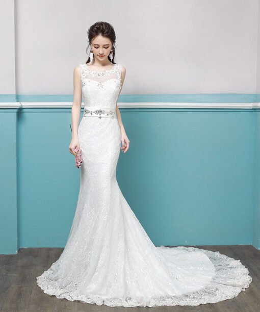 lace wedding dress mermaid 0687-03