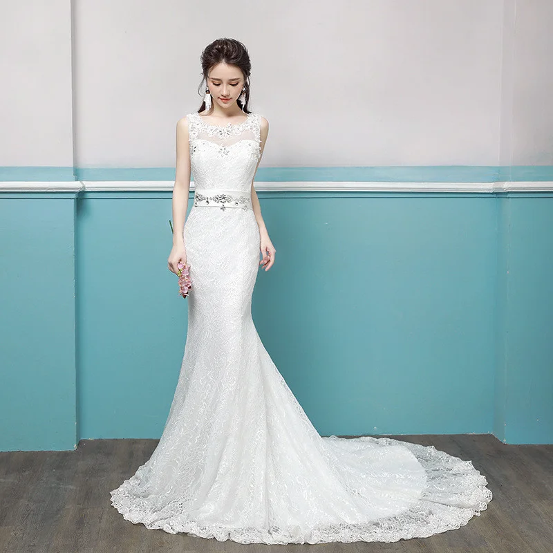 lace wedding dress mermaid 0687-03