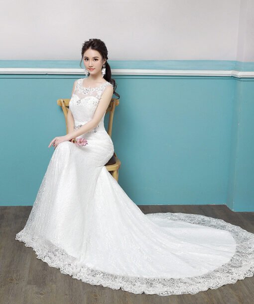 lace wedding dress mermaid 0687-07