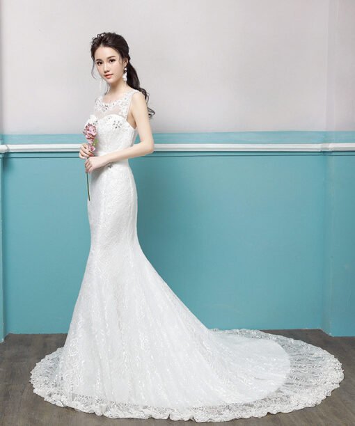 lace wedding dress mermaid 0687-09
