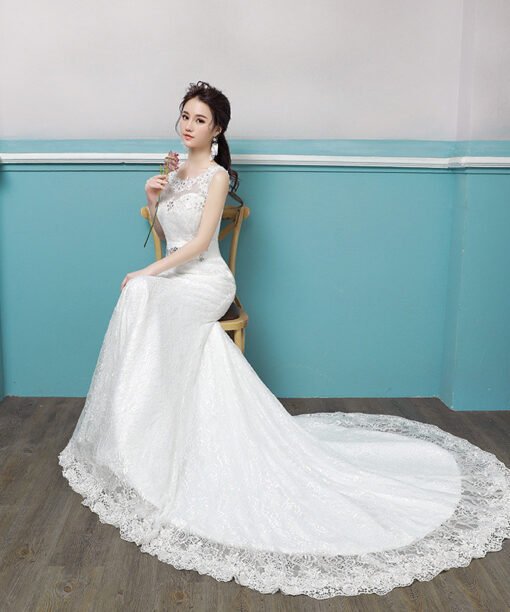 lace wedding dress mermaid 0687-10