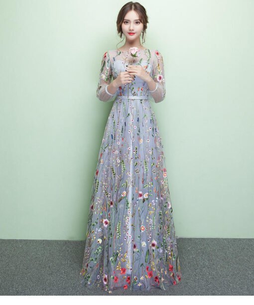 long sleeve party dress 0703-01