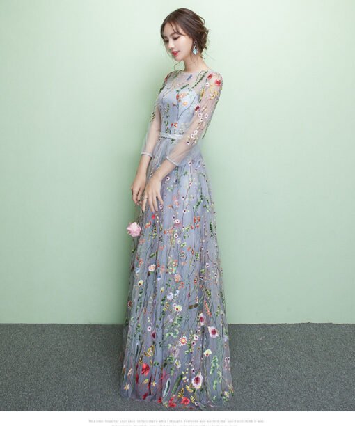 long sleeve party dress 0703-04