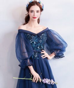 prom dress with sleeves plus size 0681-05