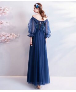 prom dress with sleeves plus size 0681-05
