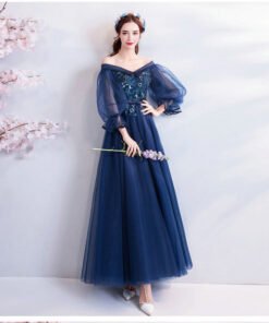 prom dress with sleeves plus size 0681-05