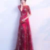 red and gold prom dress 0704-01