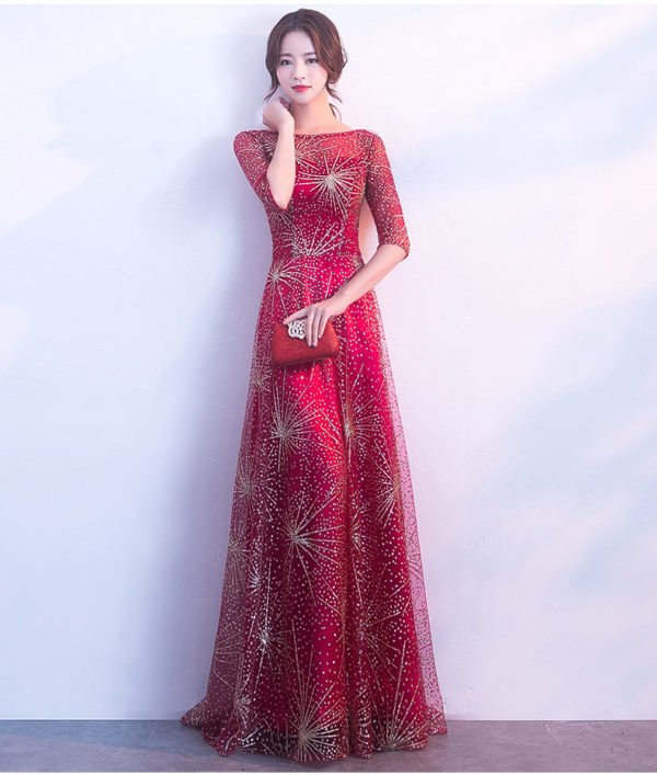 red and gold prom dress 0704-01