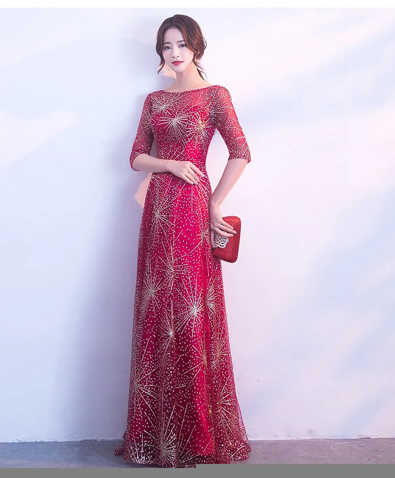 red and gold prom dress 0704-02