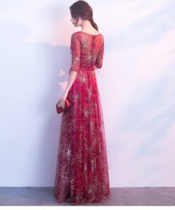 red and gold prom dress 0704-03