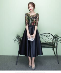 tea length prom dress 0706-03