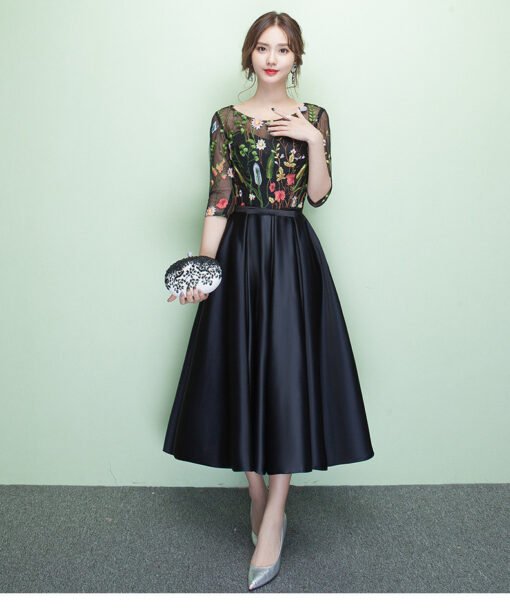 tea length prom dress 0706-04