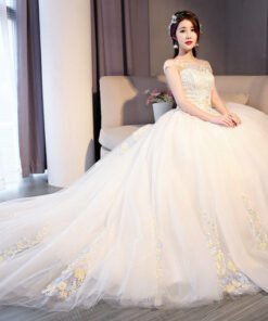 wedding dress ball gown lace 0685-02